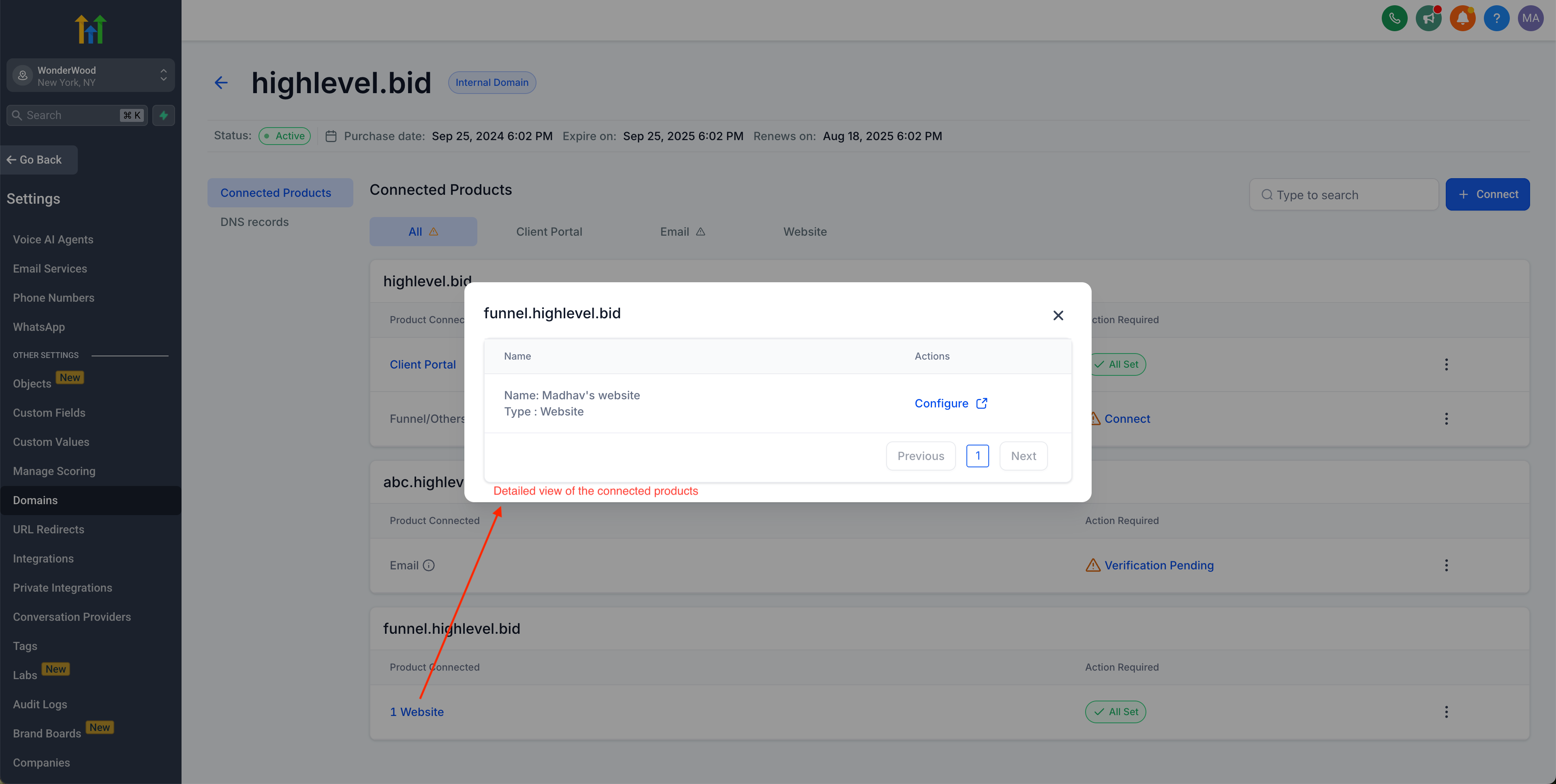 Connected Product Details